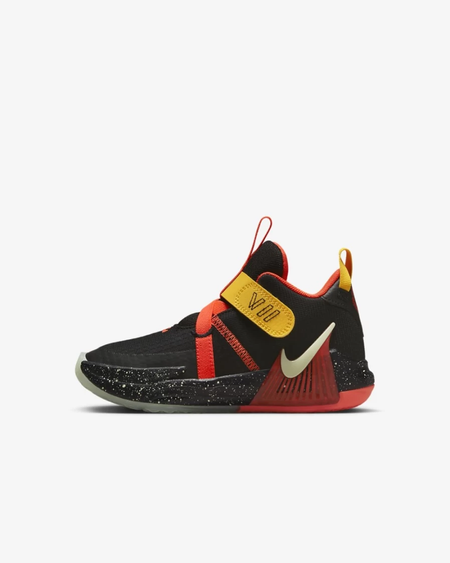 Nike LeBron Witness 7 Kids' Basketball Shoes - Black/Bright Crimson/University Gold/Barely Volt - Boys & Girls