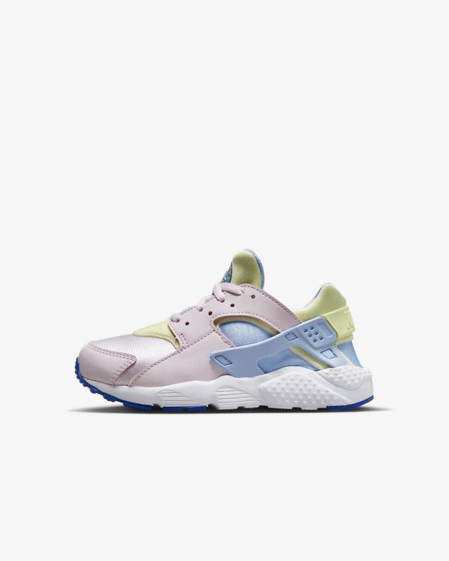 Nike Huarache Run Little Kids' Sneakers in Pearl Pink/Citron Tint/White/Cobalt Bliss for Boys and Girls