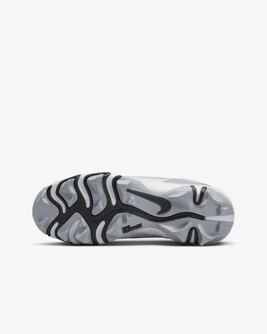 Nike Alpha Huarache 4 Keystone Little/Big Kids' Baseball Cleats for Boys & Girls - White/Wolf Grey/Pure Platinum/Black