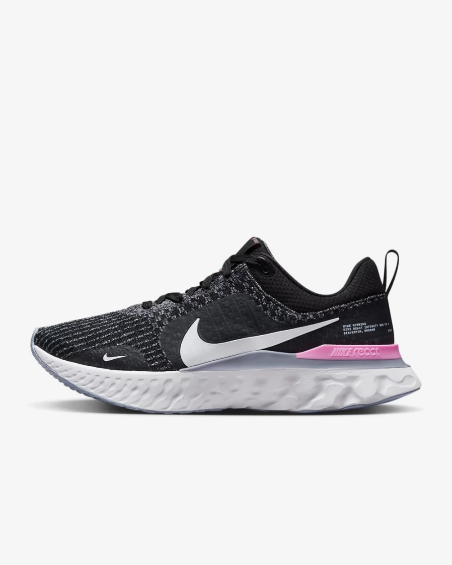 Nike React Infinity 3 Men's Road Running Shoes - Black/Ashen Slate/Cobalt Bliss/Football Grey