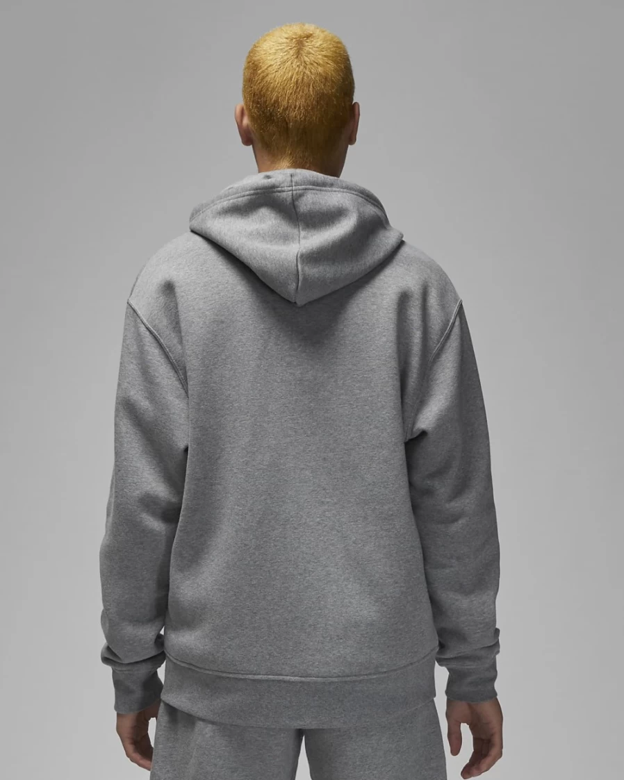 Nike Jordan Brooklyn Fleece Men's Full-Zip Hoodie - Carbon Heather/White