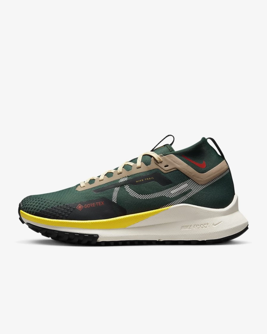 Nike Pegasus Trail 4 GORE-TEX Men's Waterproof Trail Running Shoes - Noble Green/Pro Green/Sail/Picante Red