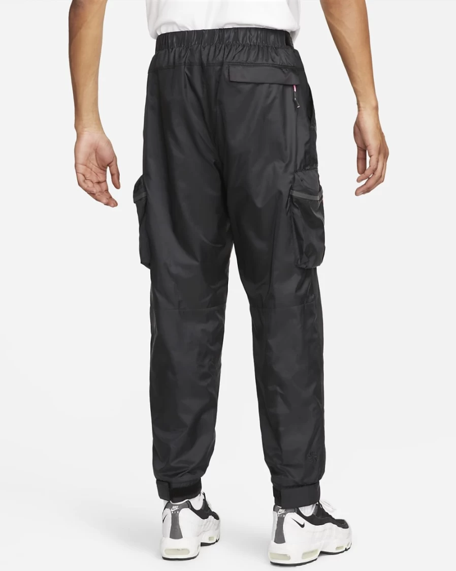 Nike Men's Sportswear Repel Tech Pack Lined Woven Pants - Black/Pink Glow Water-Resistant Training Trousers