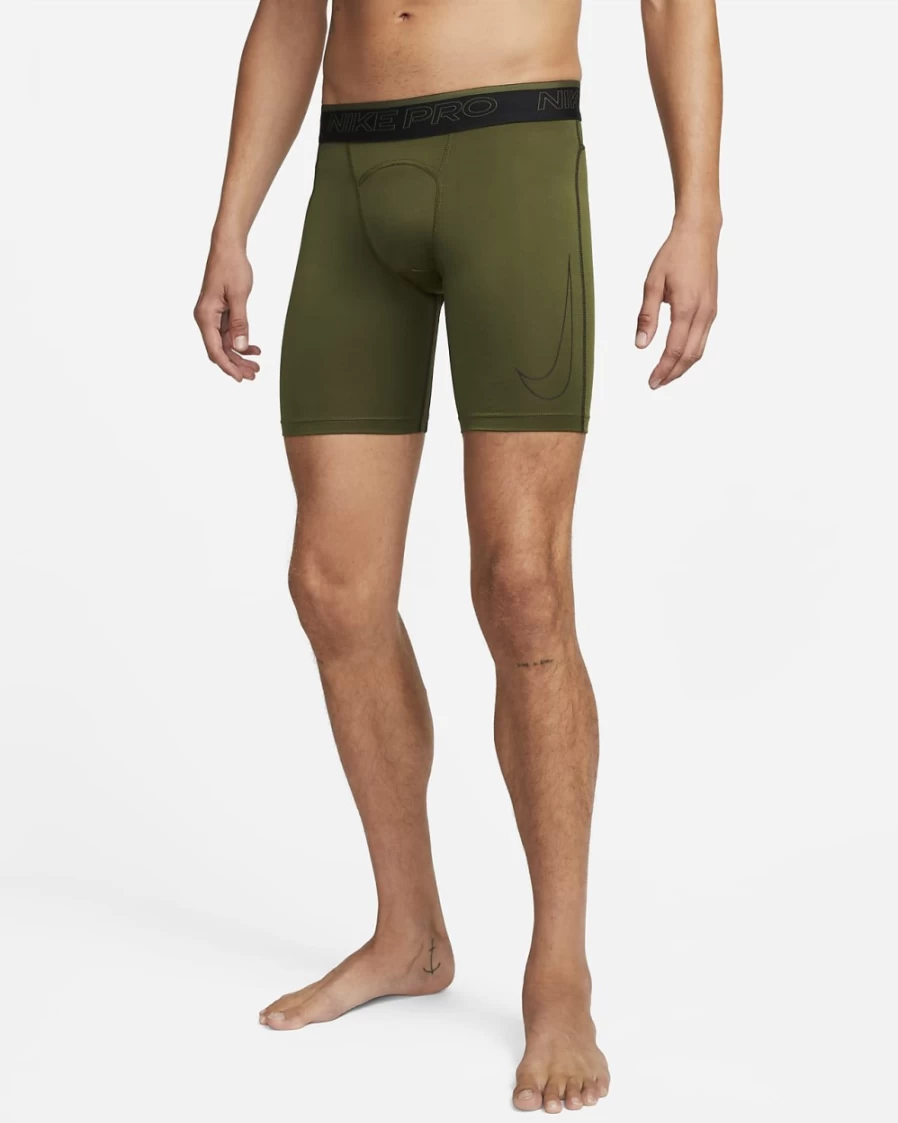 Nike Pro Dri-FIT Men's Training Shorts - Rough Green/Black/Black - Moisture-Wicking & Breathable