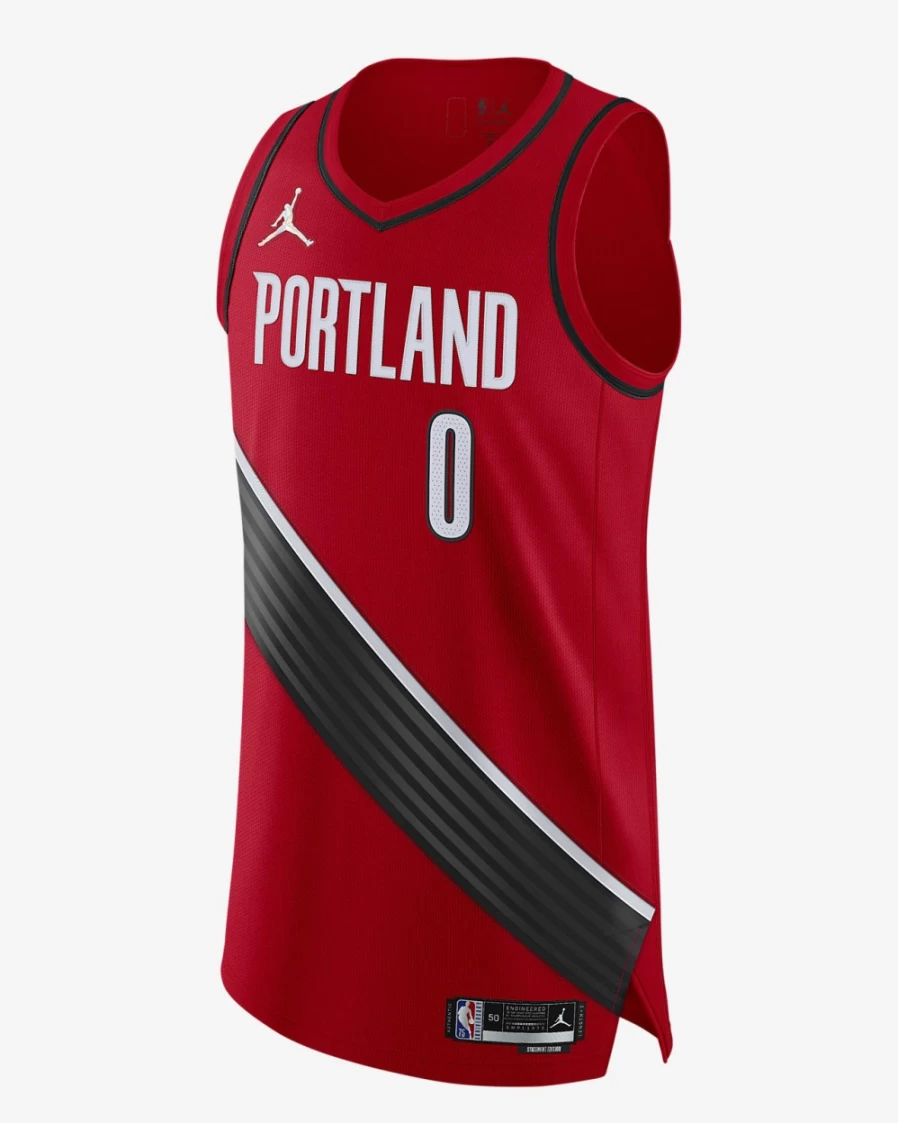 Nike Jordan Dri-FIT ADV NBA Authentic Jersey - Portland Trail Blazers Statement Edition, University Red, Men's Basketball Jersey