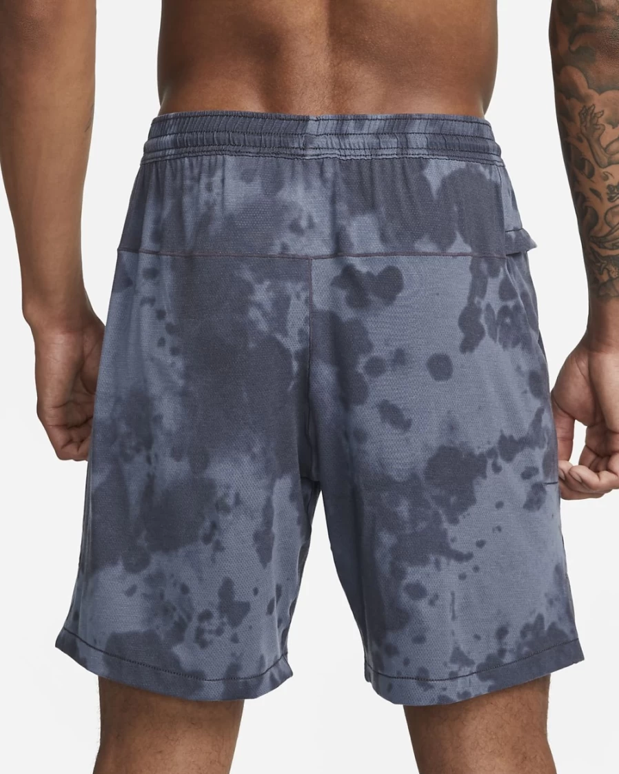 Nike Dri-FIT Men's Yoga Shorts 7" Unlined - Gridiron/Diffused Blue/Black Athletic Workout Shorts for Men