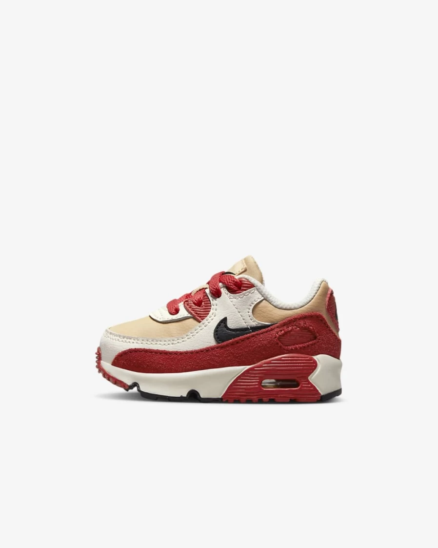 Nike Air Max 90 LTR Baby Toddler Shoes for Boys & Girls - Sesame, Red Clay, Sail, Black