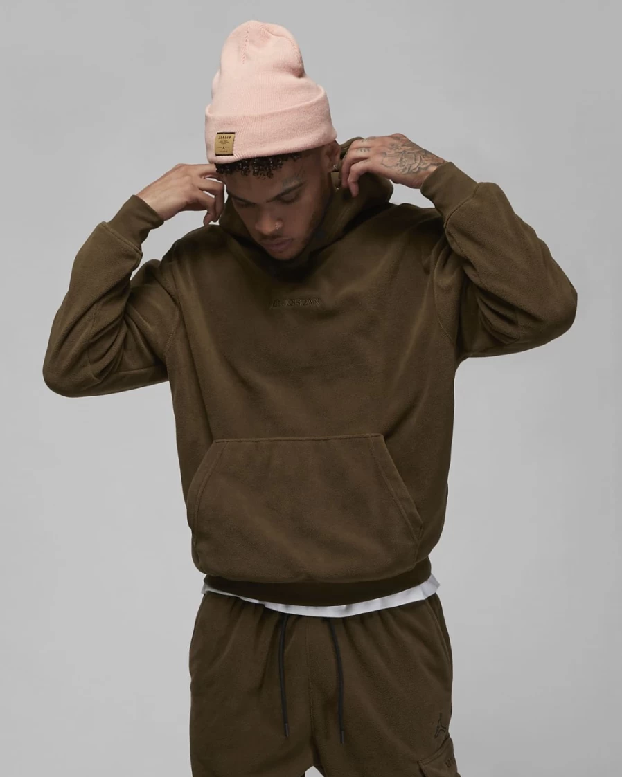 Nike Jordan Essential Men's Light Olive Fleece Hoodie Winter Pullover