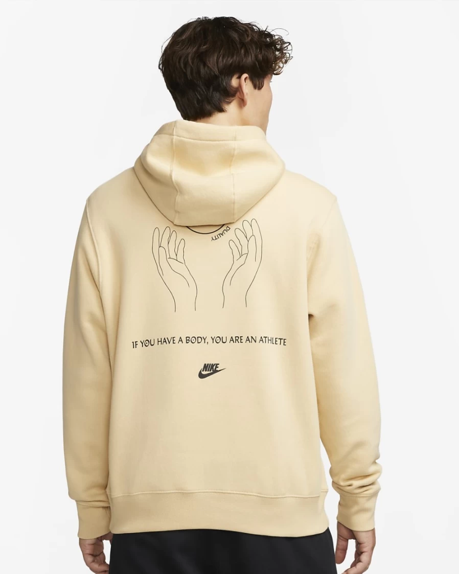 Nike Men's Club Fleece Pullover Hoodie - Sesame Color, Comfortable Sportswear