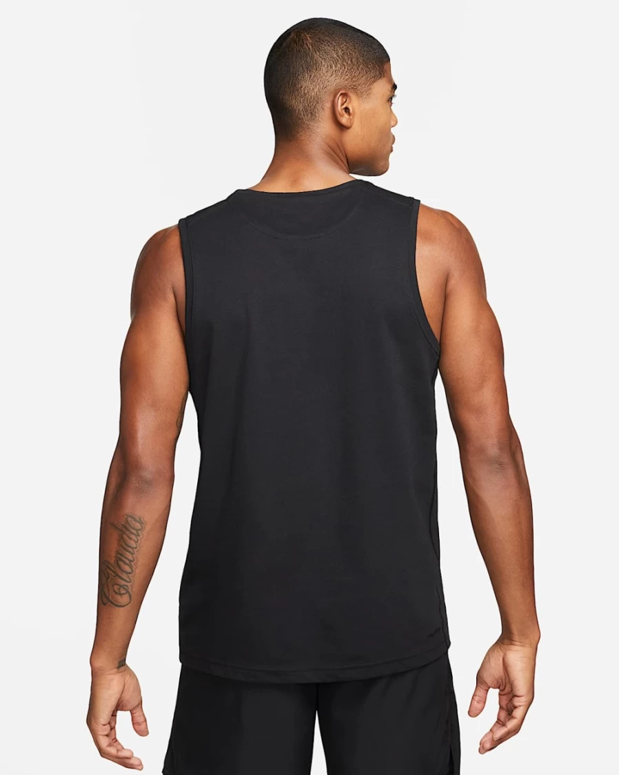Nike Dri-FIT Men's Black Workout Tank Top - Moisture-Wicking Fitness Shirt for Gym & Training