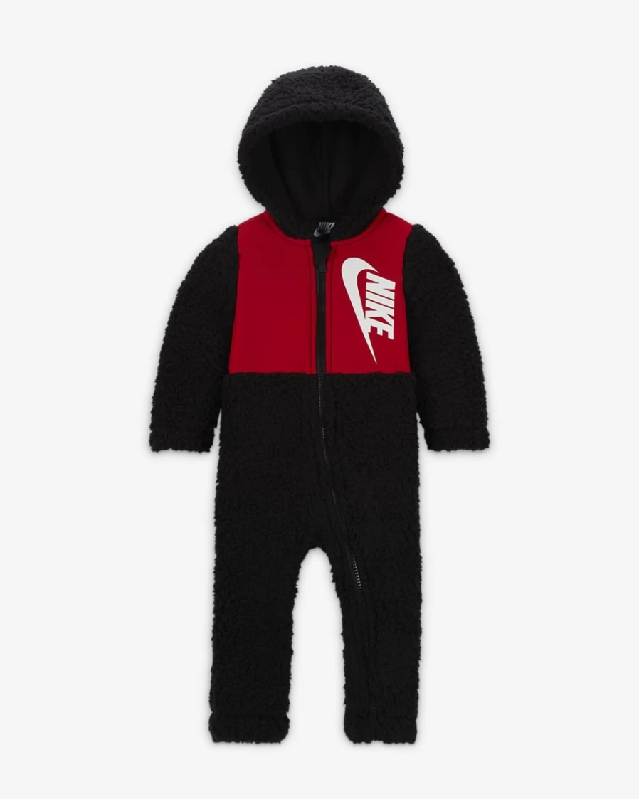 Nike Unisex Baby (12-24 Months) Black Full-Zip Winter Coverall Snowsuit