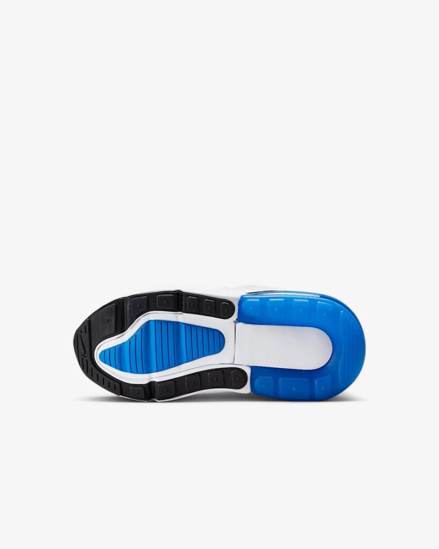 Nike Air Max 270 Little Kids' Shoes - White/Photo Blue/Black - Running Sneakers for Boys and Girls