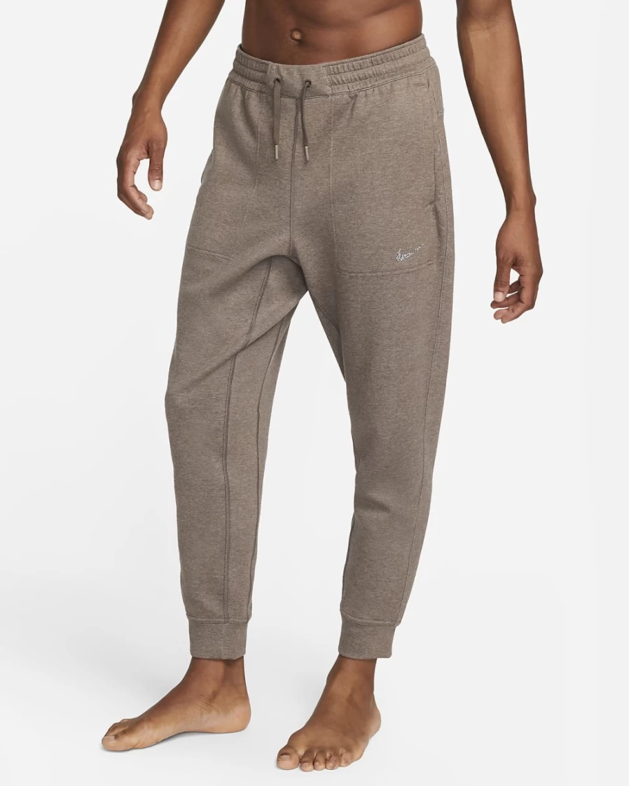 Nike Men's Dri-FIT Yoga Fleece Pants - Ironstone/Pure Color for Comfort & Performance