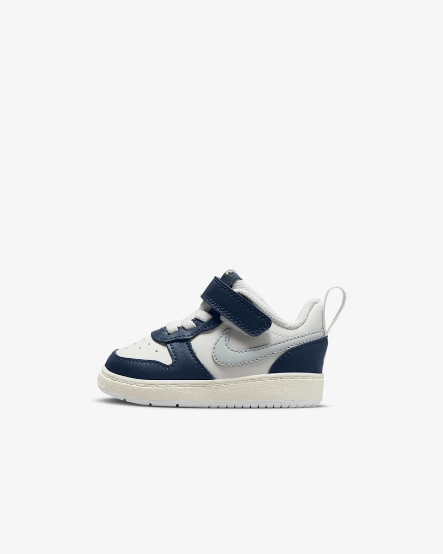 Nike Court Borough Low 2 Baby Toddler Shoes Summit White Valerian Blue Pilgrim Pure Platinum for Boys and Girls