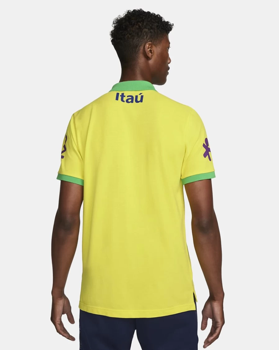 Nike Men's Polo Shirt - Dynamic Yellow, Green Spark, Paramount Blue - Brazil Collection