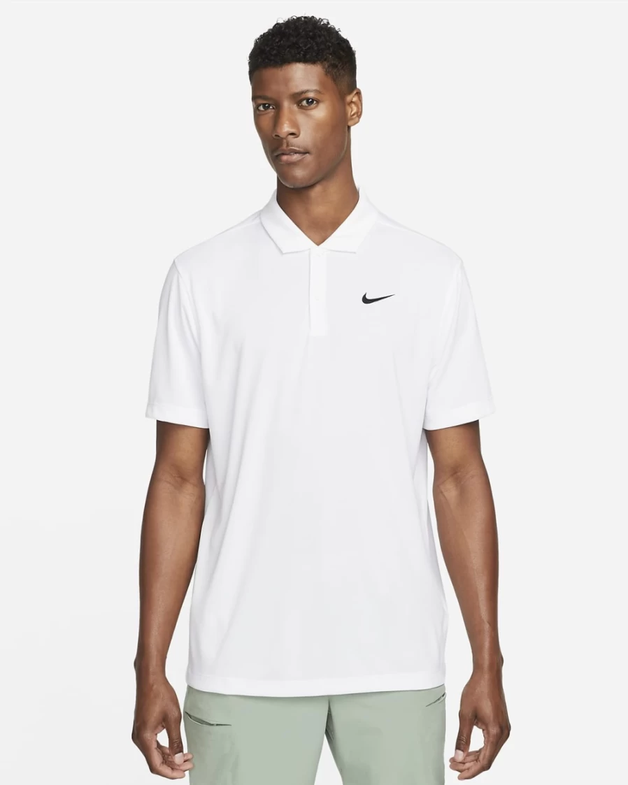 NikeCourt Dri-FIT Men's Tennis Polo Shirt - White/Black - Nike Official