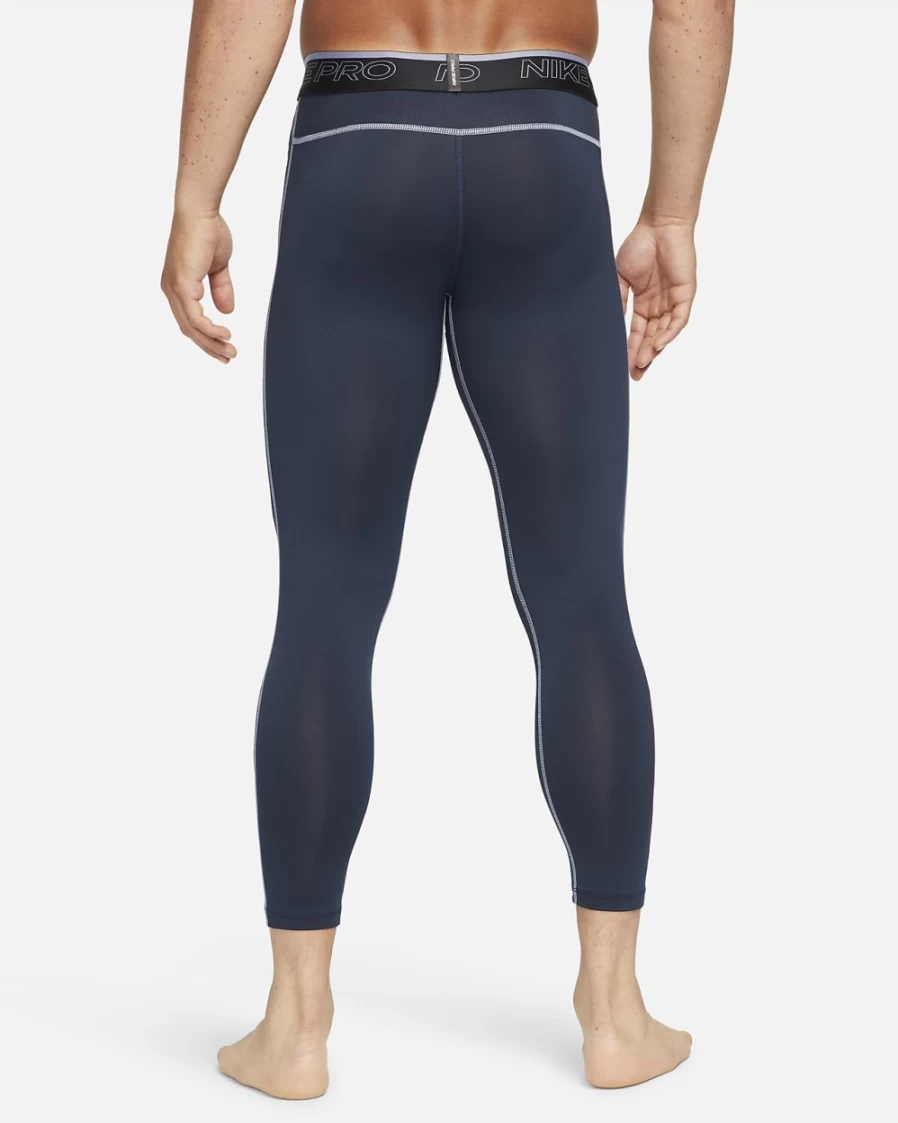 Nike Pro Dri-FIT Men's 3/4 Tights - Obsidian/Iron Purple Performance Workout Leggings