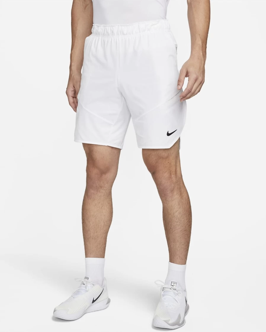 NikeCourt Dri-FIT Advantage Men's Tennis Shorts - White/Black - Breathable Quick-Dry Athletic Shorts for Men