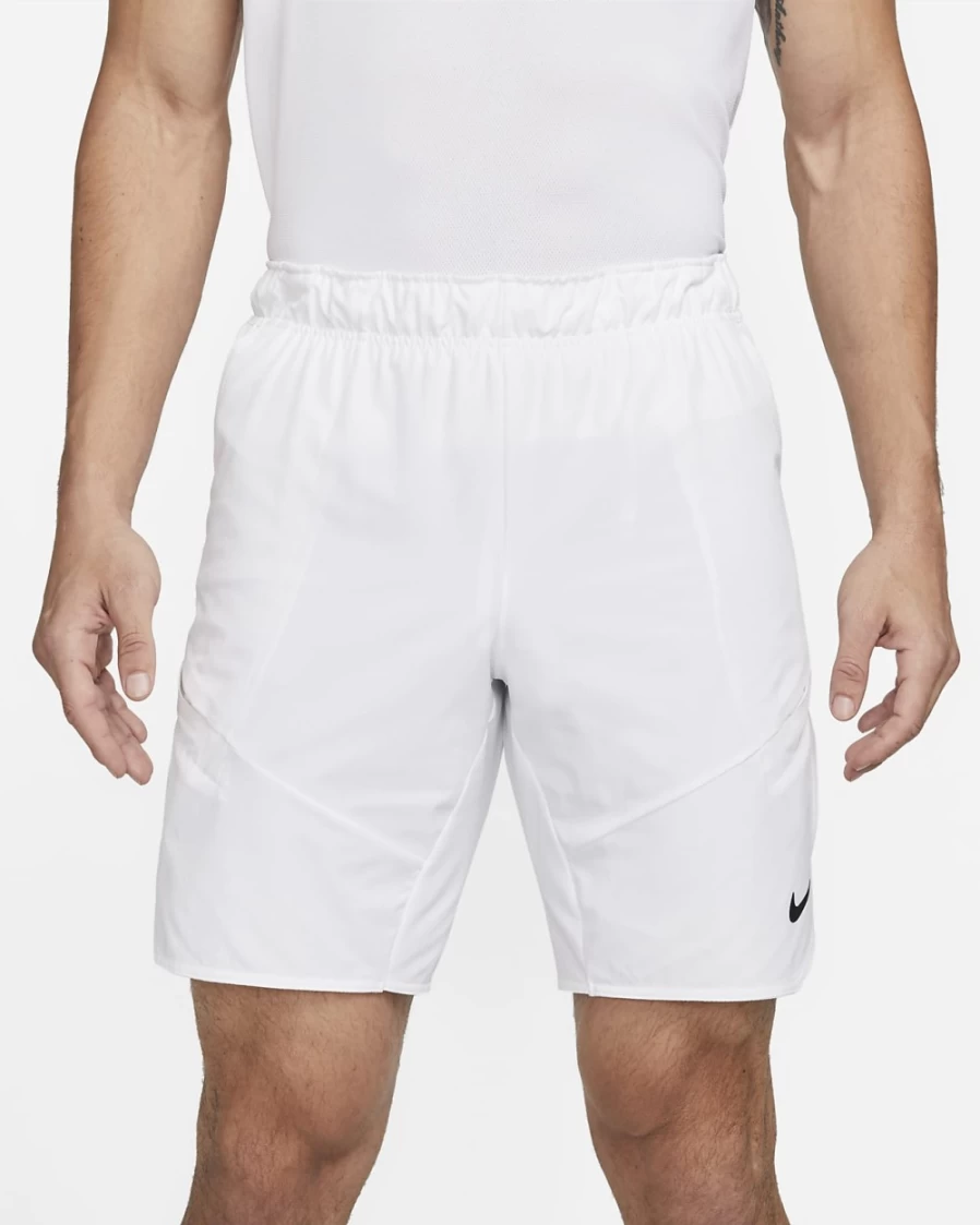 NikeCourt Dri-FIT Advantage Men's Tennis Shorts - White/Black - Breathable Quick-Dry Athletic Shorts for Men