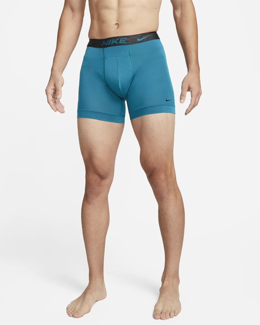 Nike Men's Dri-FIT ReLuxe Boxer Briefs 2-Pack - Moisture-Wicking Blue Underwear