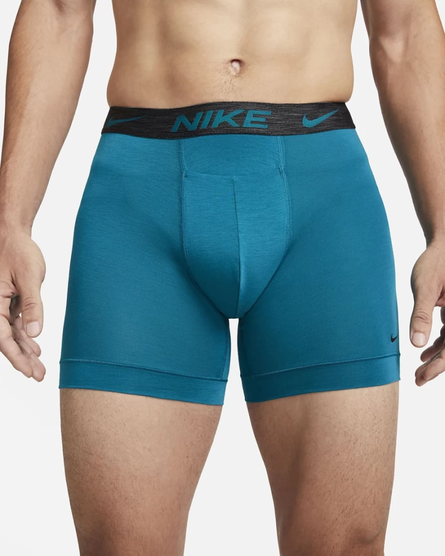Nike Men's Dri-FIT ReLuxe Boxer Briefs 2-Pack - Moisture-Wicking Blue Underwear