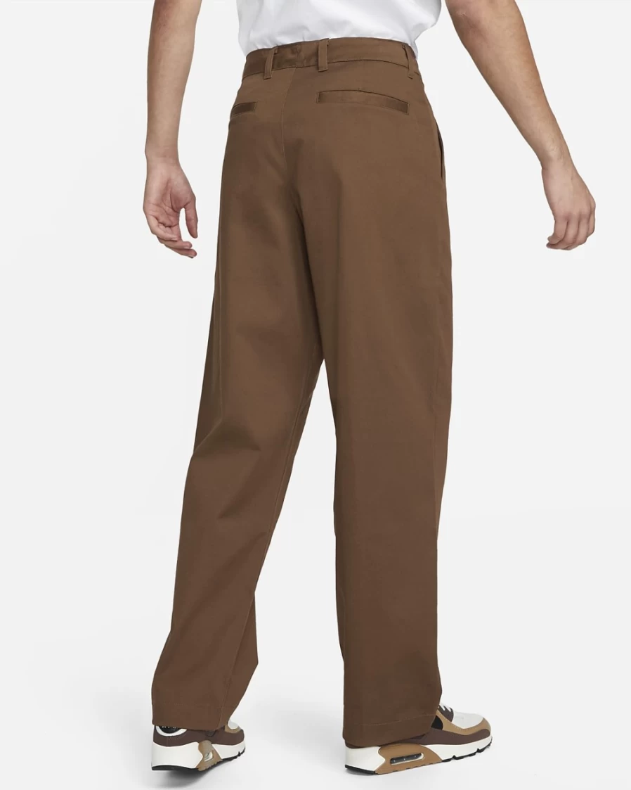 Nike Men's Cacao Wow/White Cotton Chino Pants - Unlined Comfort Fit