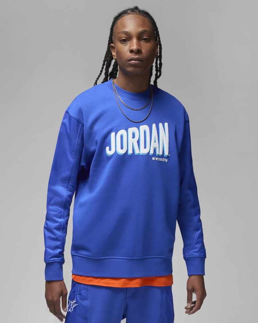 Nike Jordan Flight MVP Men's Graphic Fleece Crewneck Sweatshirt - Game Royal/White