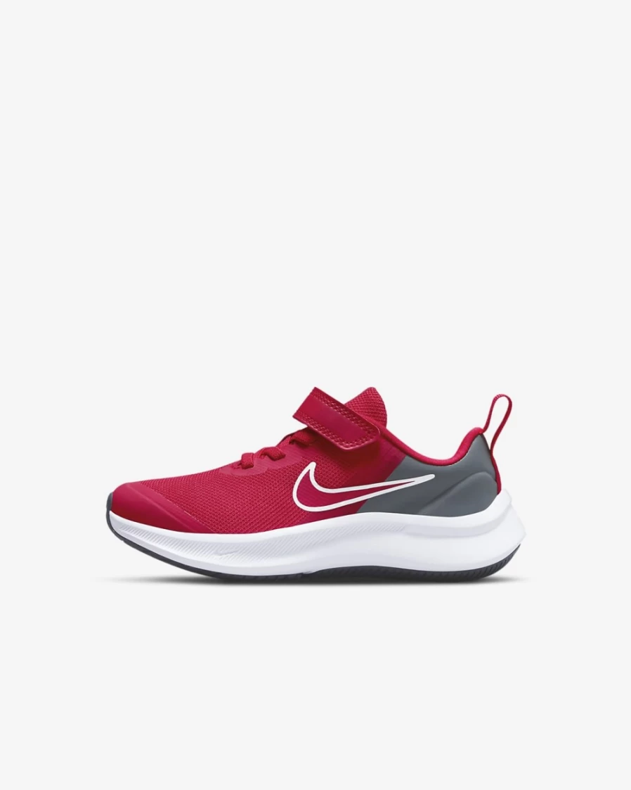Nike Star Runner 3 Little Kids' Sneakers - University Red/Smoke Grey - Boys & Girls Running Shoes