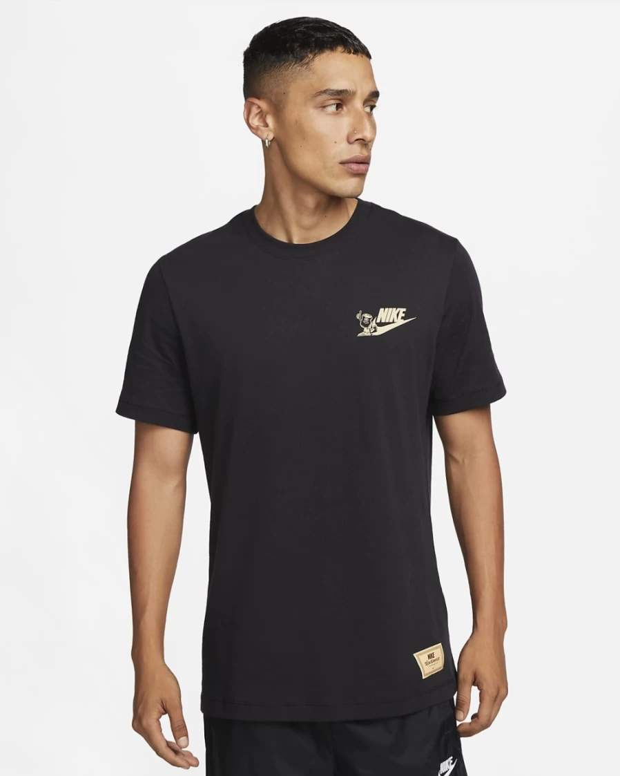 Nike Men's Black Sportswear Essential T-Shirt - Athletic Comfort Fit Cotton Tee