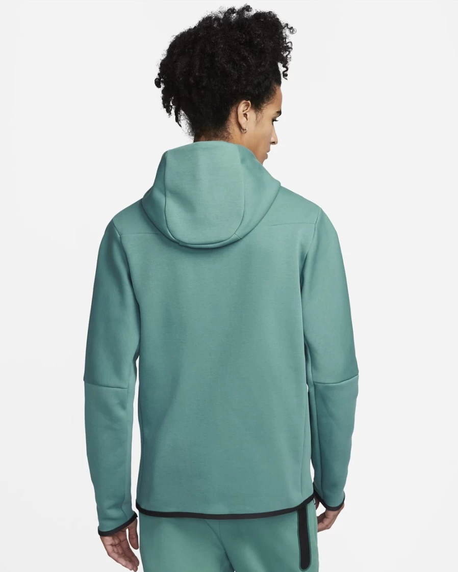 Nike Men's Tech Fleece Full-Zip Hoodie - Mineral Teal/Black | Lightweight & Warm