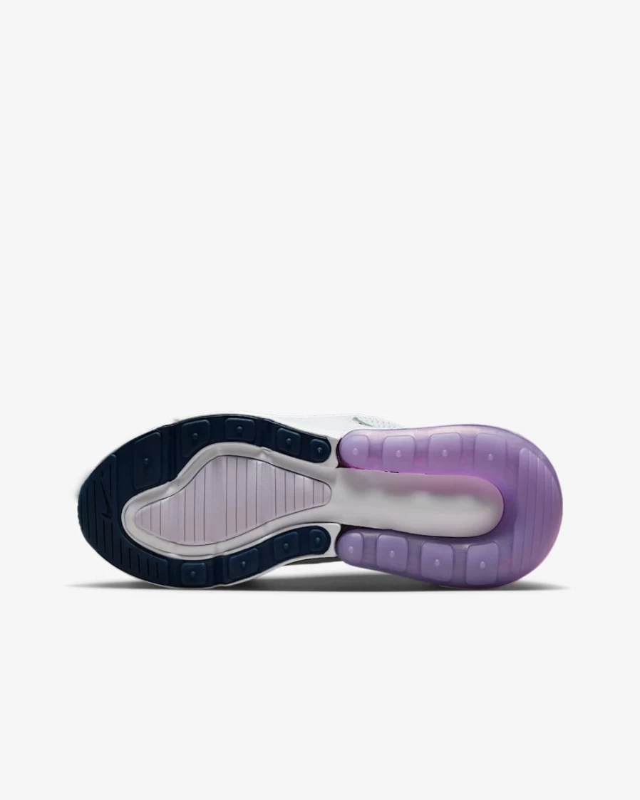 Nike Air Max 270 Big Kids' Shoes - Pure Platinum/Violet Frost/Midnight Navy/Metallic Silver - Running Sneakers for Boys and Girls