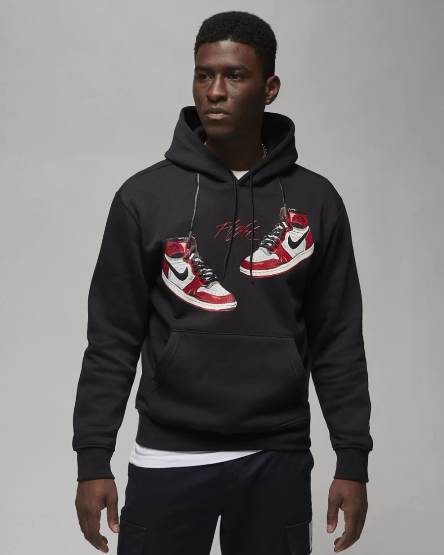 Nike Jordan Men's Black Pullover Hoodie Sweatshirt