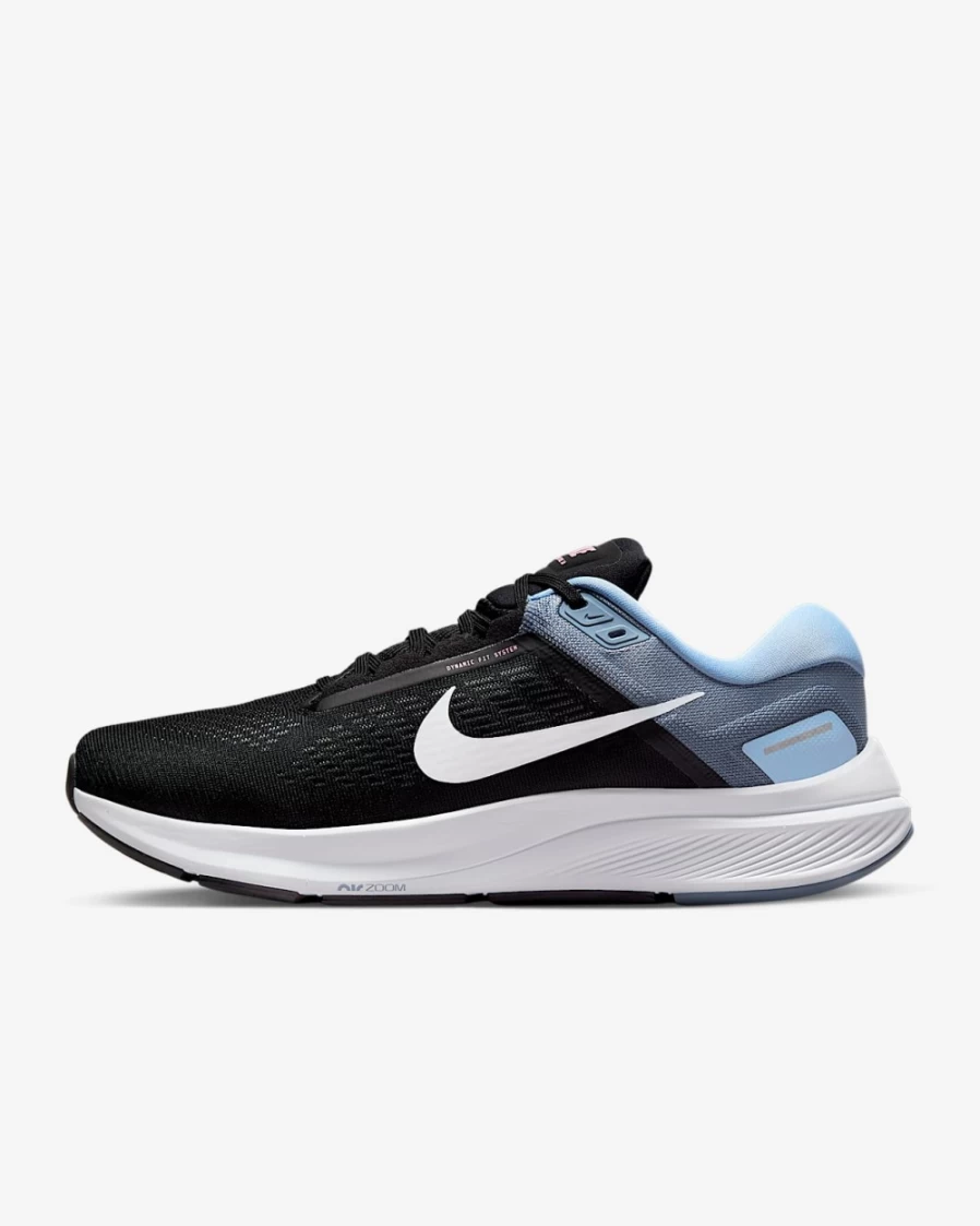 Nike Structure 24 Men's Road Running Shoes - Black/Ashen Slate/Cobalt Bliss/White | Lightweight Cushioned Trainers for Men
