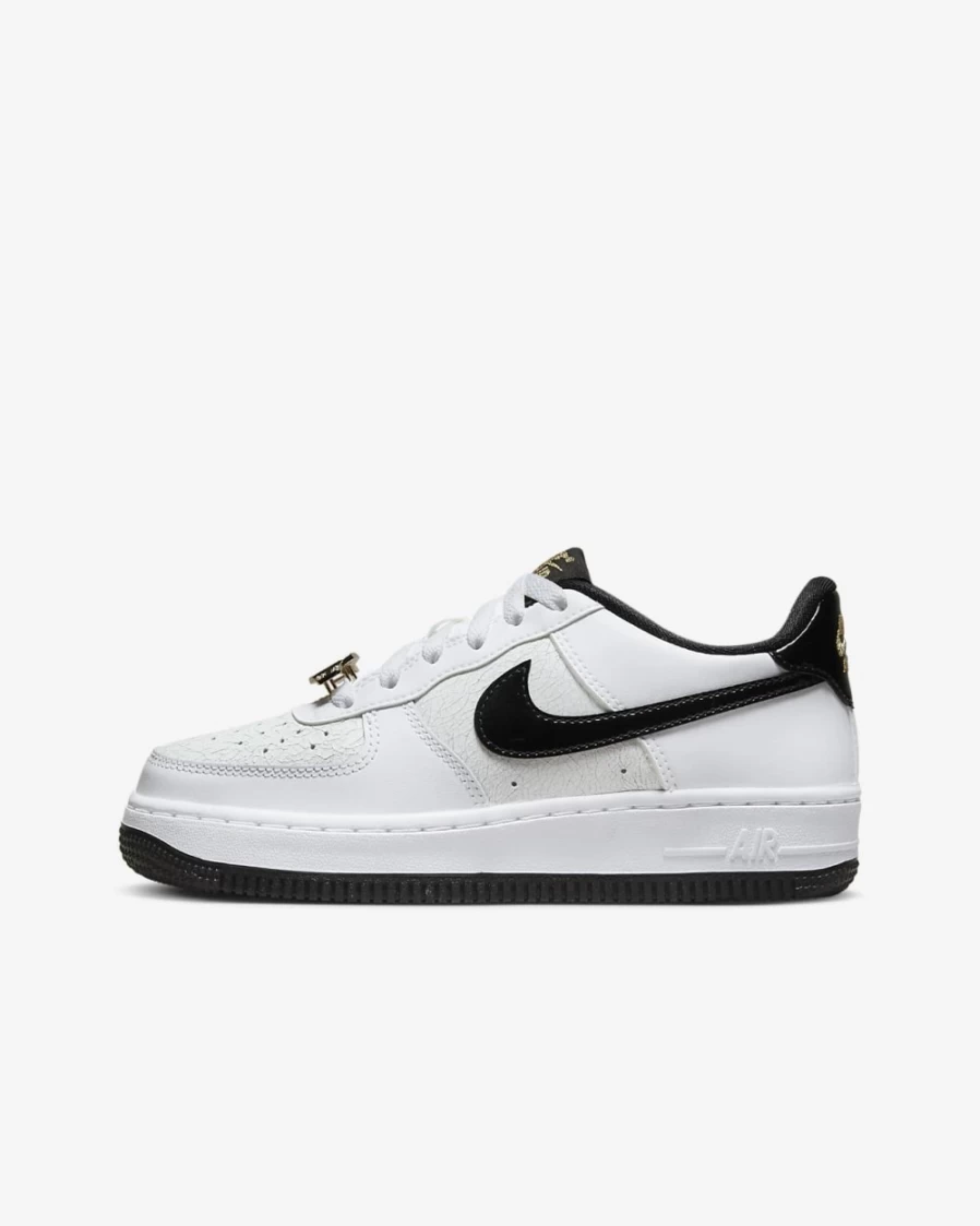 Nike Air Force 1 LV8 Big Kids' Shoes - White/Pure Platinum/Black - Unisex Boys & Girls Sneakers