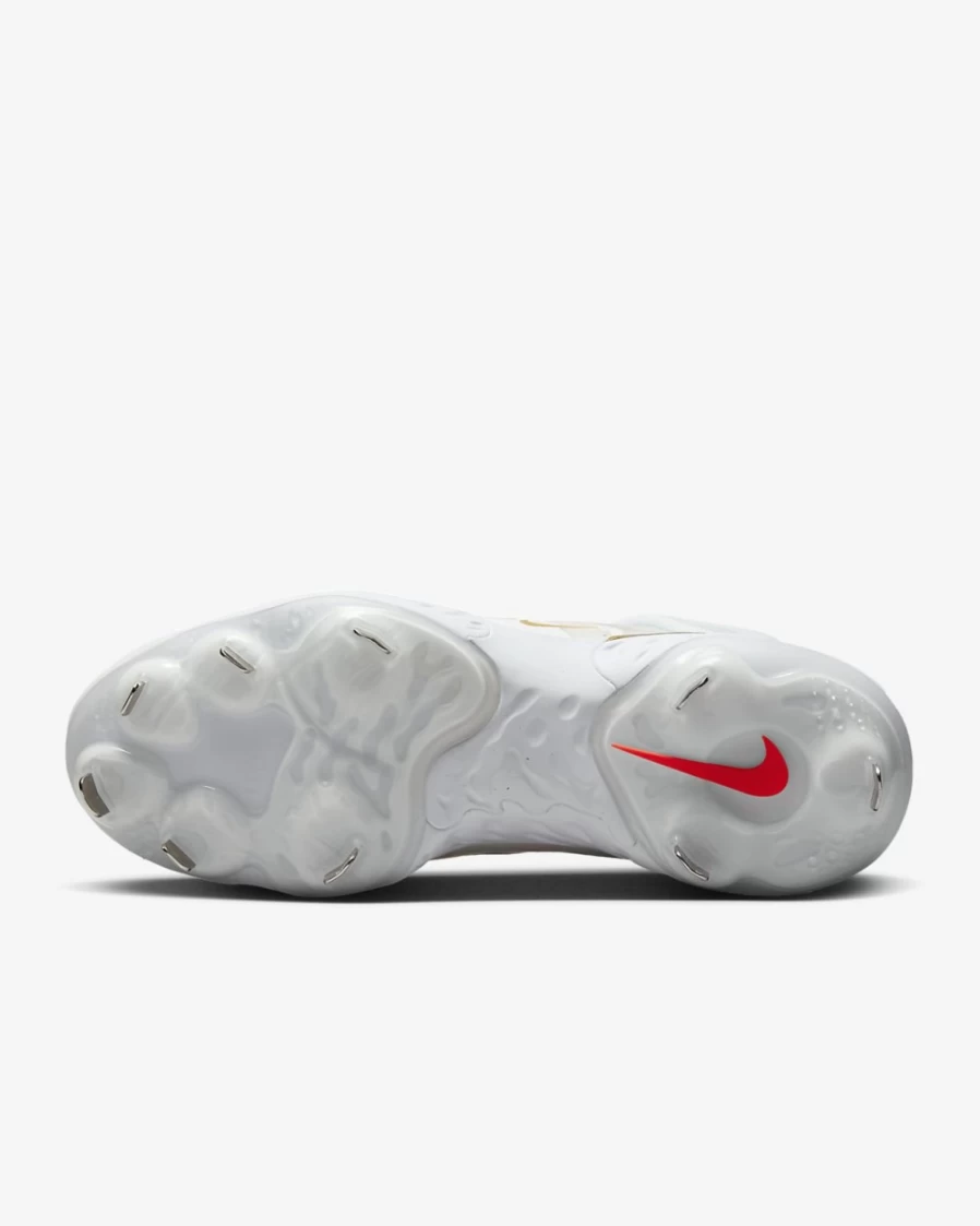 Nike Alpha Huarache Elite 4 Mid Baseball Cleats for Men - Summit White/White/Bright Crimson