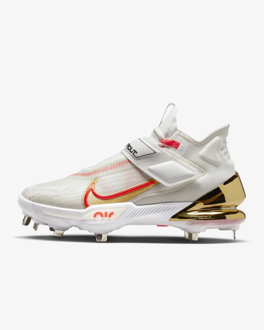 Nike Zoom Force Trout 8 Elite Metal Baseball Cleats for Men - Summit White/Black/Crimson