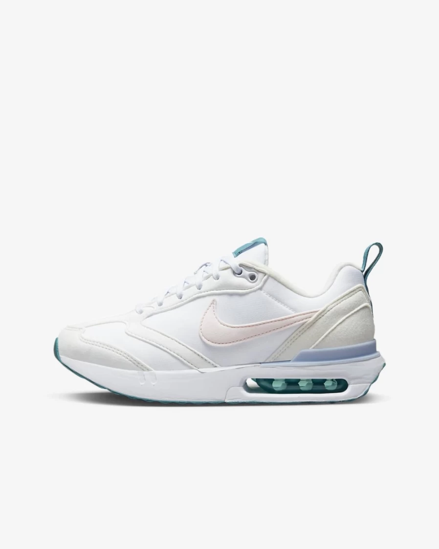 Nike Air Max Dawn Big Kids' Shoes - White/Summit White/Football Grey/Pearl Pink - Unisex Boys & Girls Running Sneakers