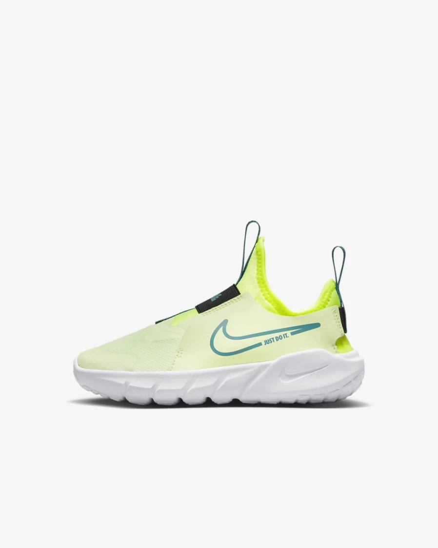 Nike Flex Runner 2 Kids' Running Shoes - Barely Volt/Volt/Black/Bright Spruce - Unisex Boys & Girls Lightweight Sneakers