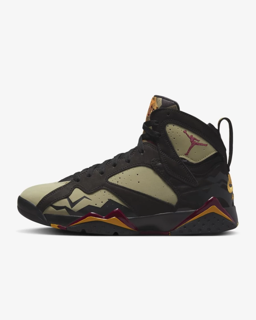 Nike Air Jordan 7 Retro SE Men's Basketball Shoes - Black/Neutral Olive/Chutney/Cherrywood Red
