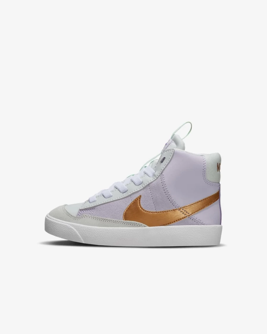 Nike Blazer Mid '77 SE D Little Kids' Sneakers in Barely Grape/Pure Platinum/Violet Frost/Metallic Copper for Boys and Girls