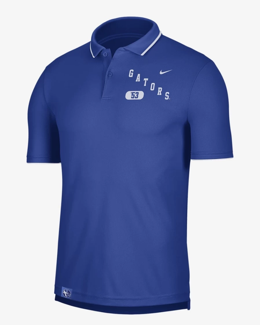 Nike Men's Dri-FIT UV College Polo - Game Royal/White, Florida Gators, Moisture-Wicking Golf Shirt