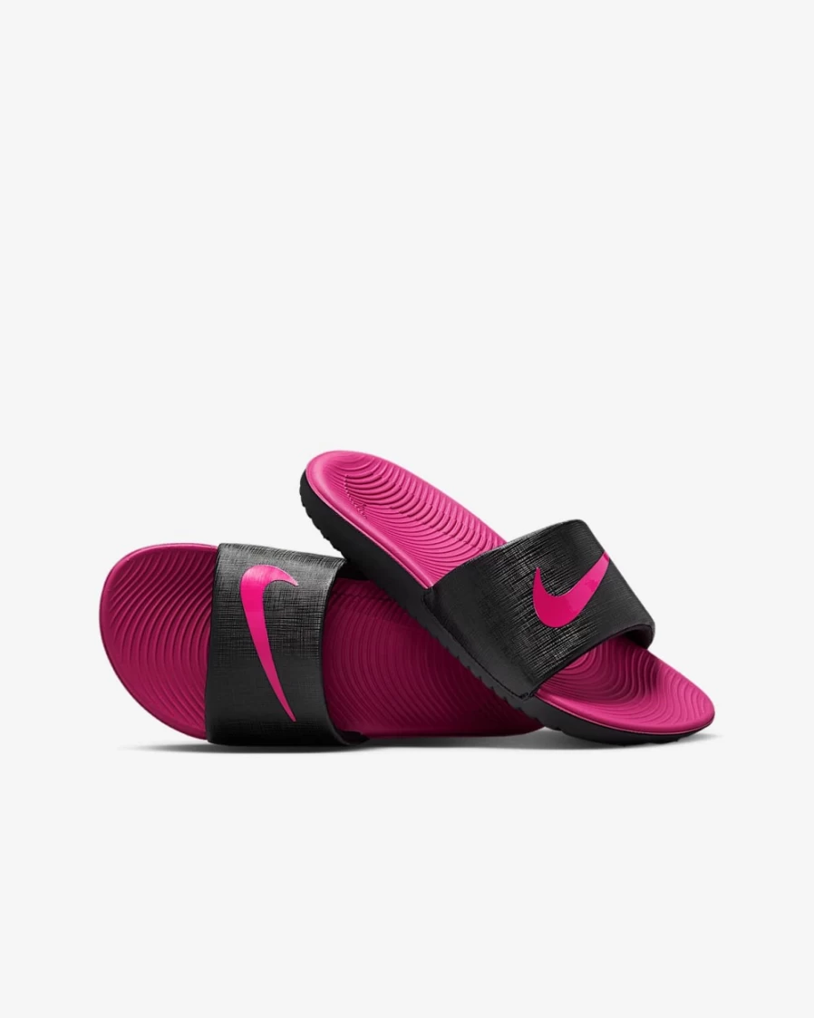 Nike Kawa Slides for Boys & Girls - Comfortable Kids' Sandals in Black & Vivid Pink
