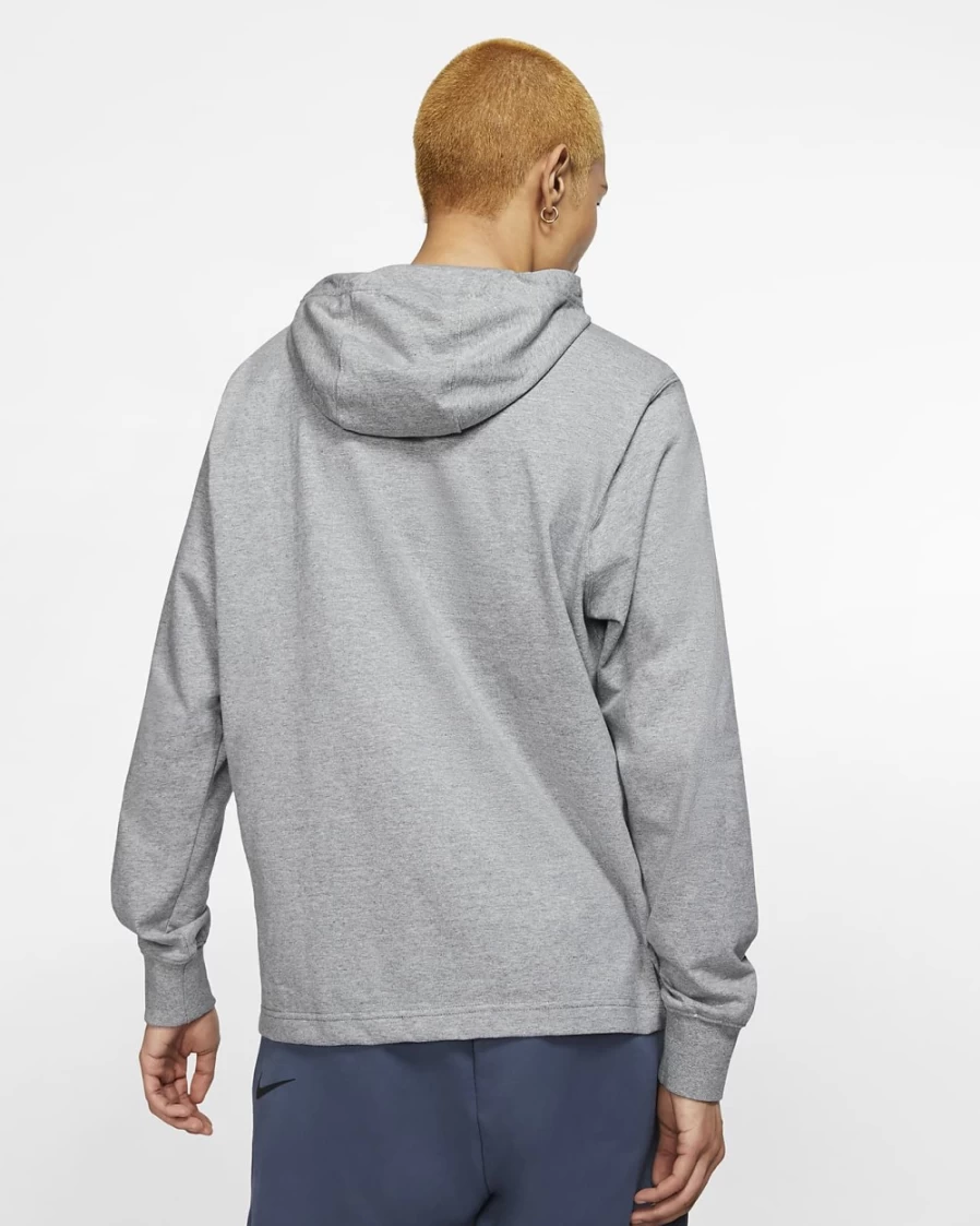 Nike Club Men's Dark Grey Heather Pullover Hoodie - Sportswear Jersey Sweatshirt