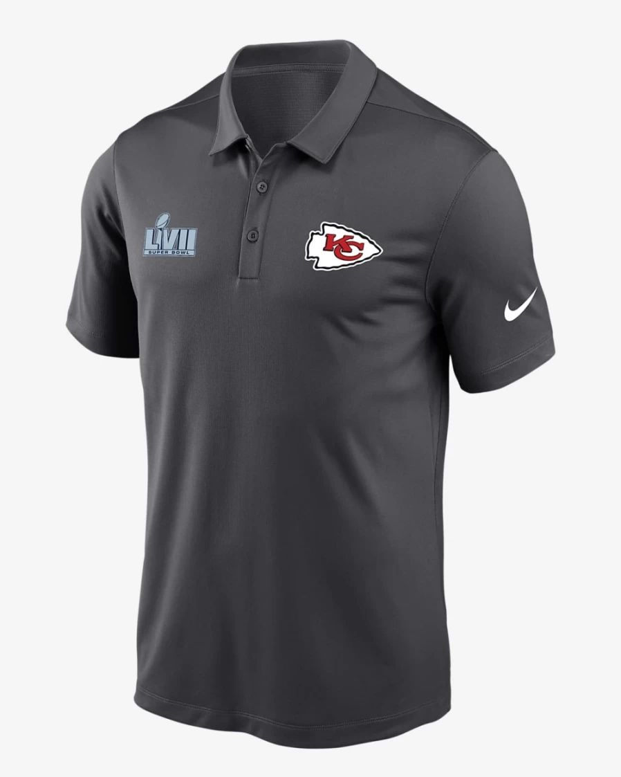 Nike Dri-FIT Men's Polo Shirt - NFL Kansas City Chiefs Super Bowl LVII Anthracite