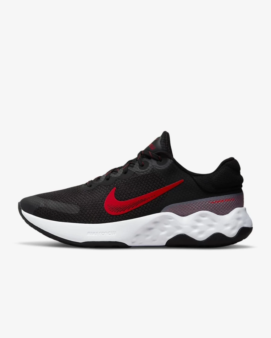Nike Renew Ride 3 Men's Road Running Shoes - Black/White/Smoke Grey/University Red