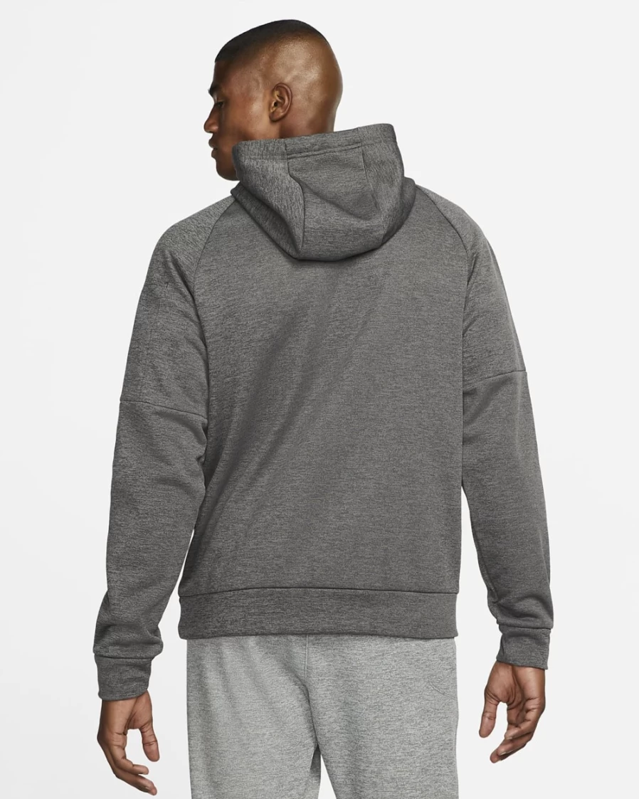 Nike Therma-FIT Men's Charcoal Heather Pullover Hoodie for Fitness & Training