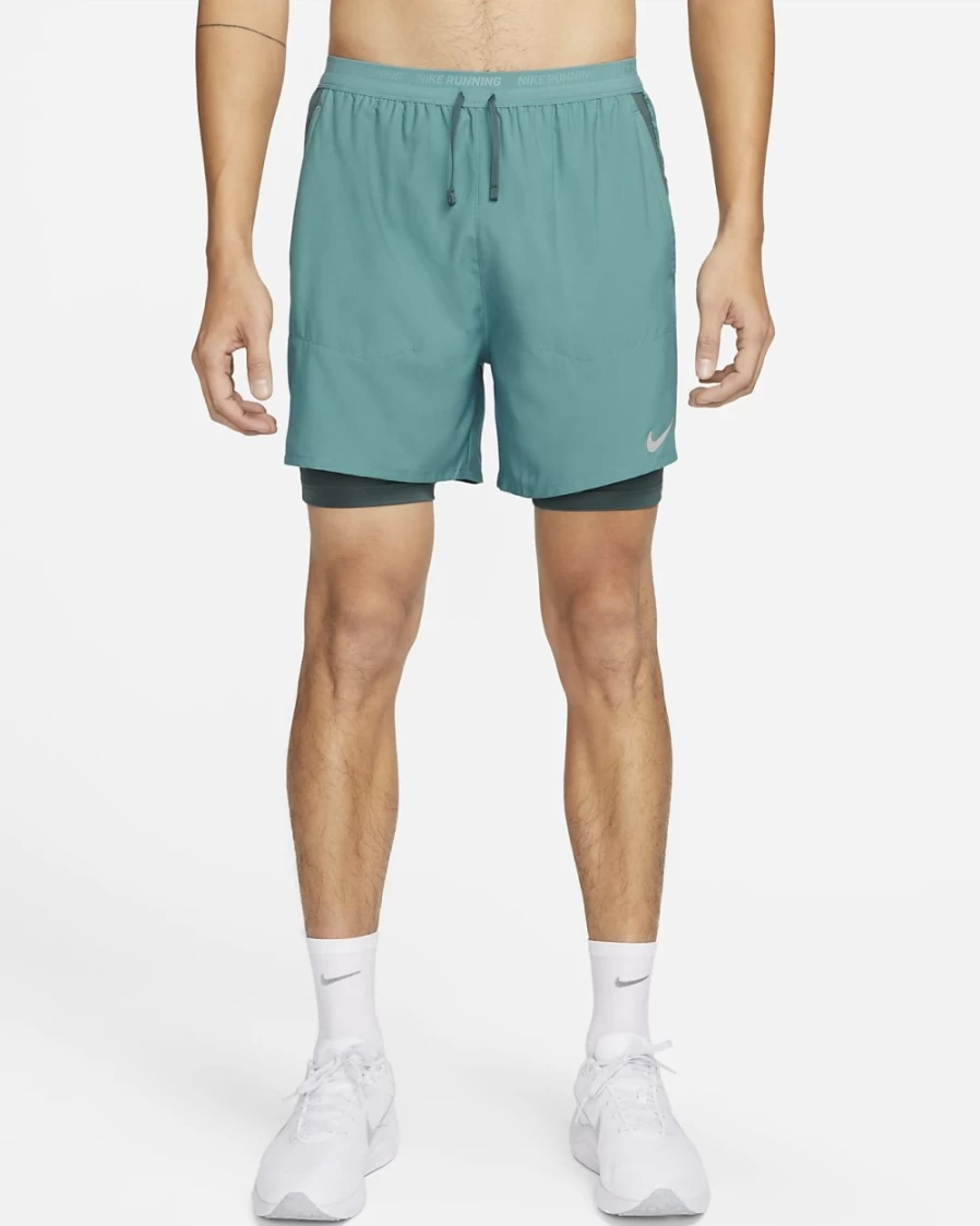 Nike Dri-FIT Stride Men's 7" 2-in-1 Running Shorts - Mineral Teal/Faded Spruce Quick-Dry Workout Shorts for Men