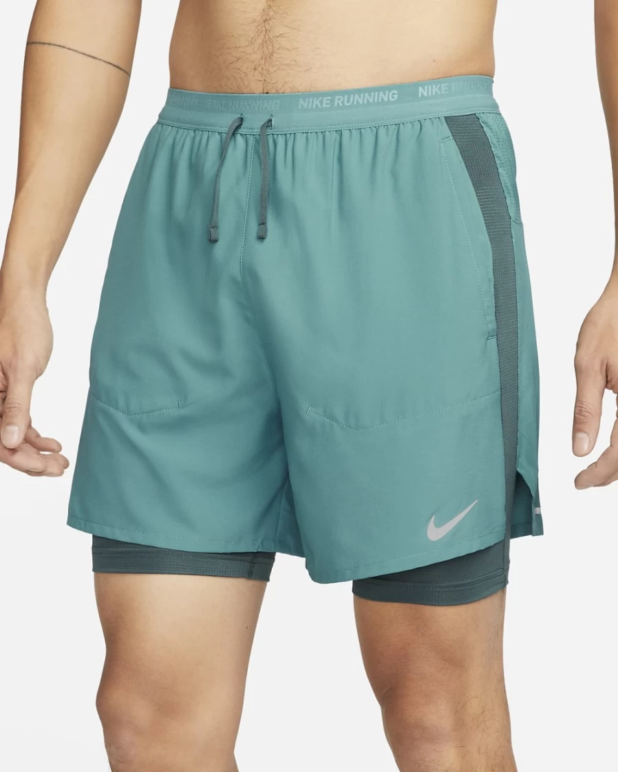 Nike Dri-FIT Stride Men's 7" 2-in-1 Running Shorts in Mineral Teal/Faded Spruce - Lightweight Quick-Dry Training & Gym Shorts for Men