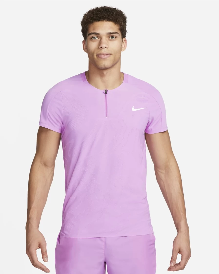 NikeCourt Dri-FIT ADV Slam Men's Tennis Polo - Rush Fuchsia/White, Moisture-Wicking Performance Top for Men