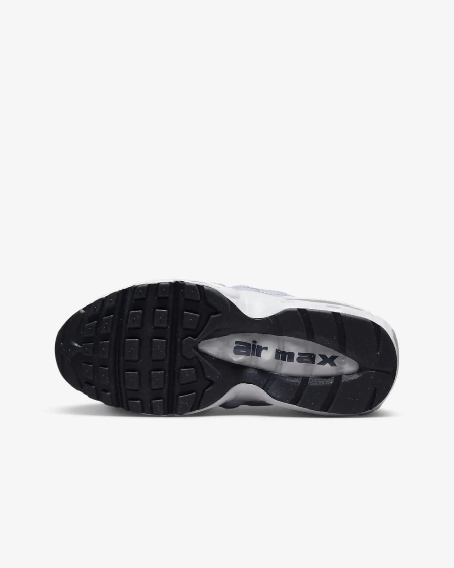 Nike Air Max 95 Recraft Big Kids' Sneakers in White/Pure Platinum/Violet Frost/Metallic Silver for Boys and Girls